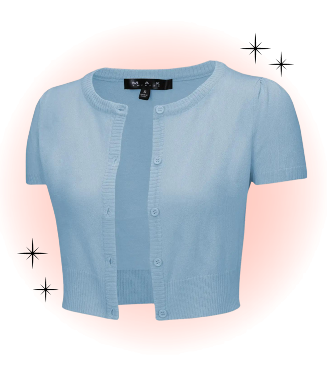 Blue short sleeve cardigan hotsell