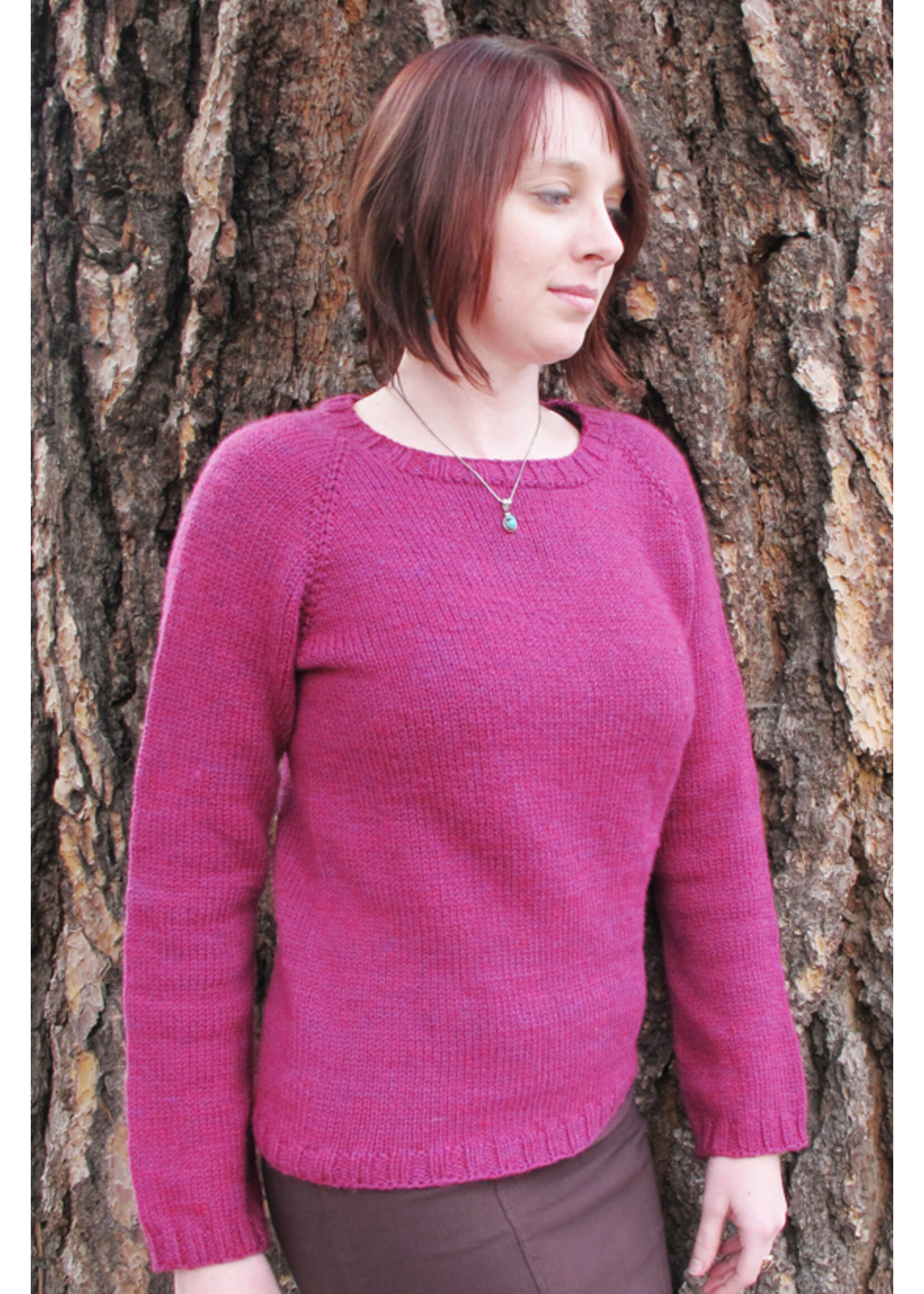 Knitting Pure & Simple Mid Weight Neck Down Pullover for Women 265