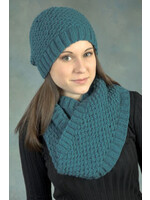 Plymouth Yarns Encore 2402 Bramble stitch hat & scarf