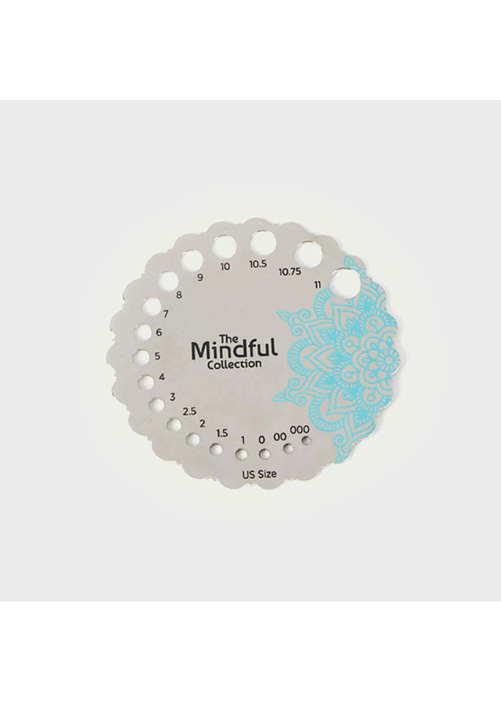 Knitters Pride KP Mindful Sterling plated Metal Needle Gauge