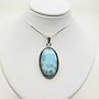 larimar pendant  oval, etched