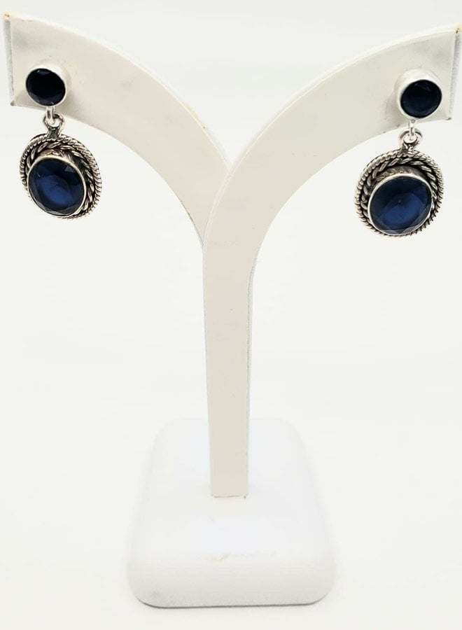 sapphire earrings with posts