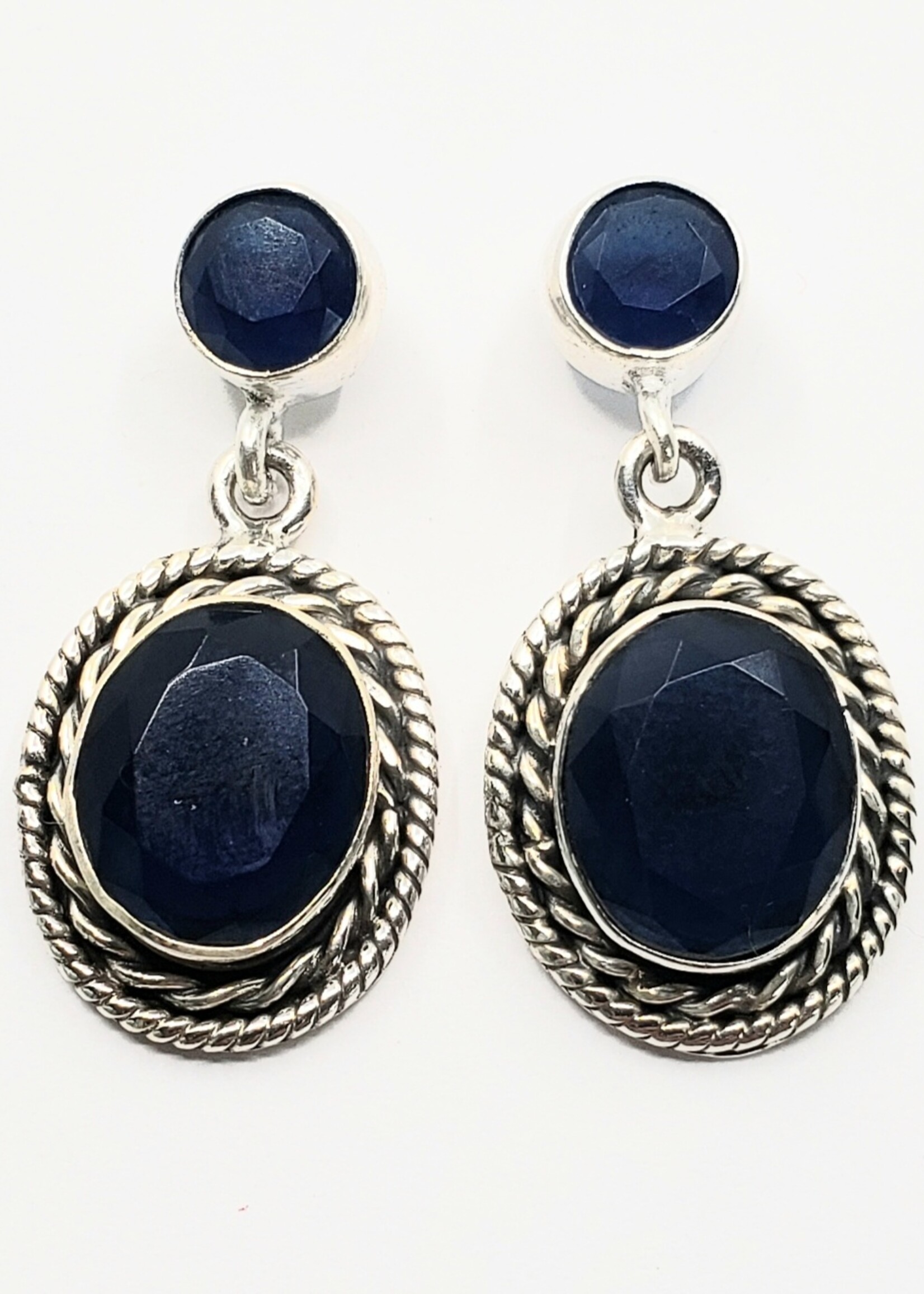 sapphire earrings with posts