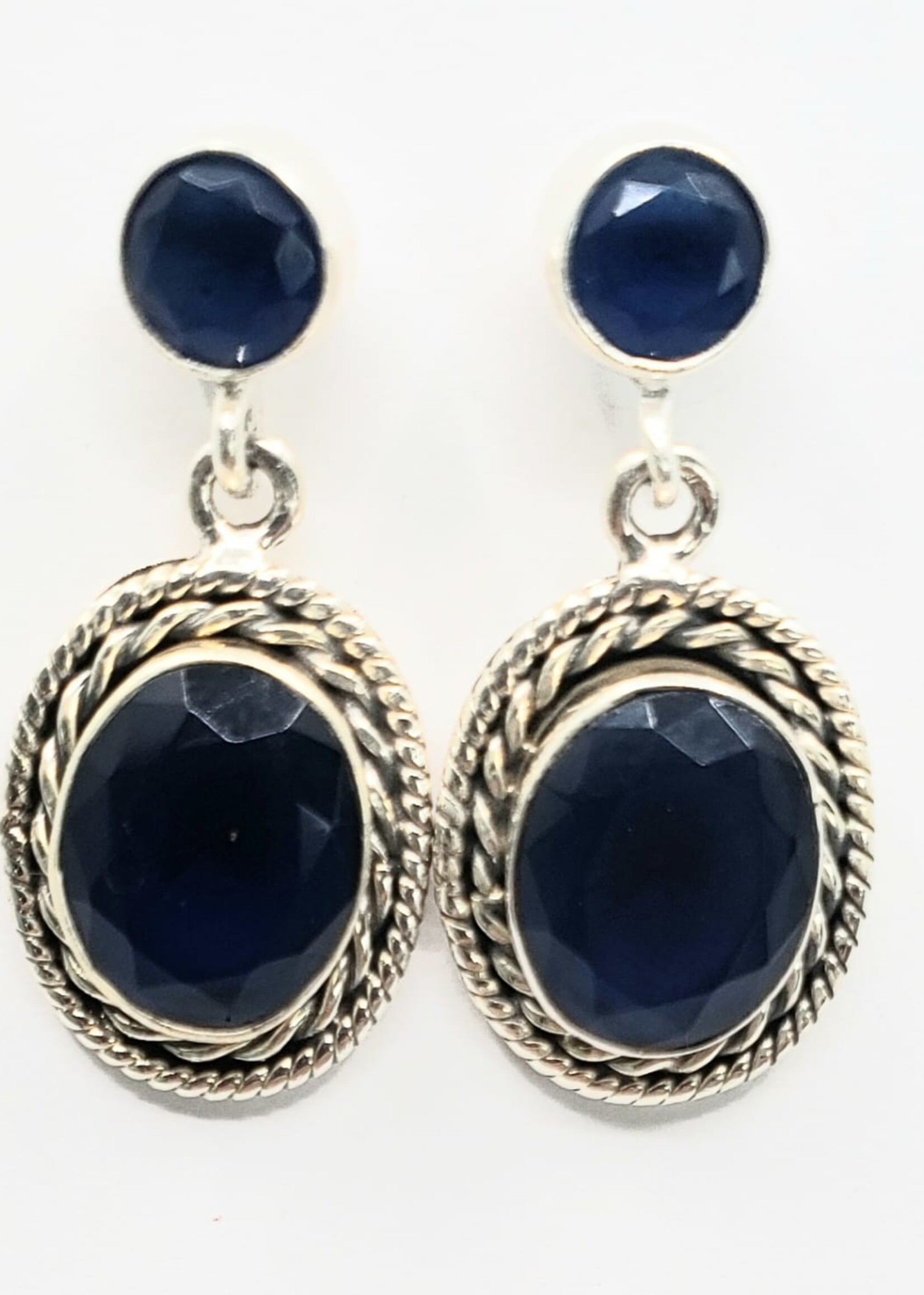 sapphire earrings with posts