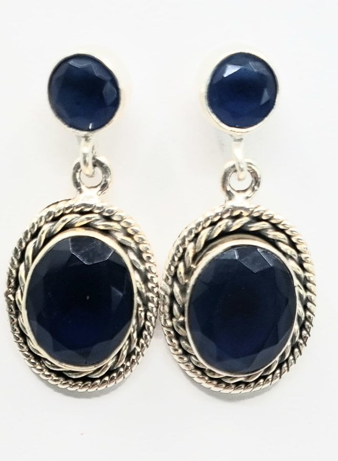 sapphire earrings with posts