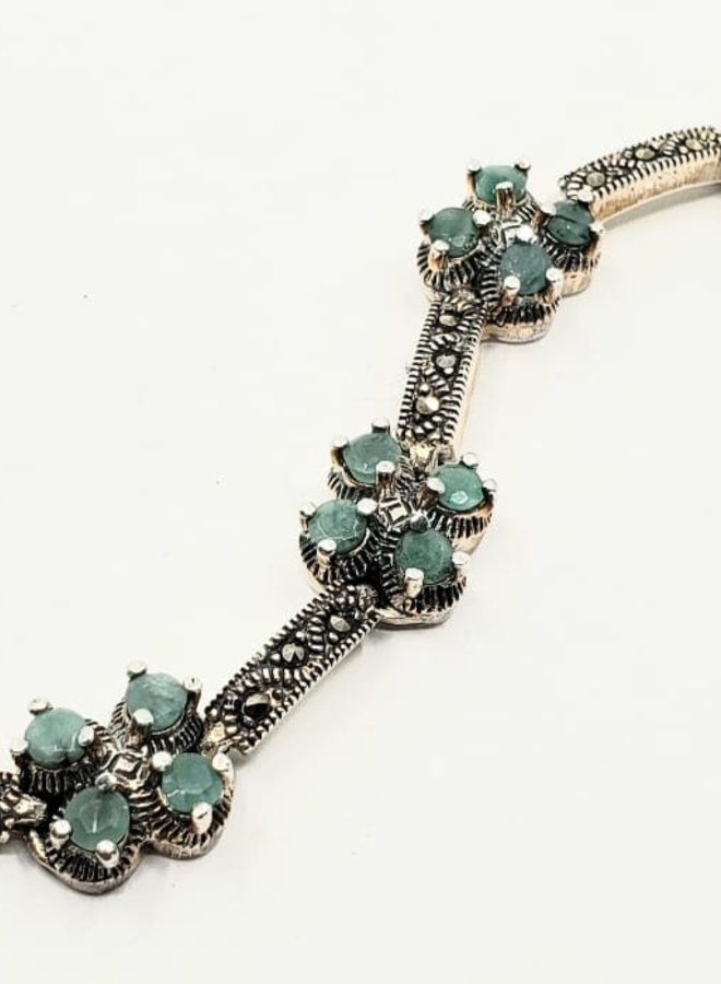 emerald bracelet with marcasite