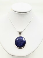 sapphire pendant with silver chain