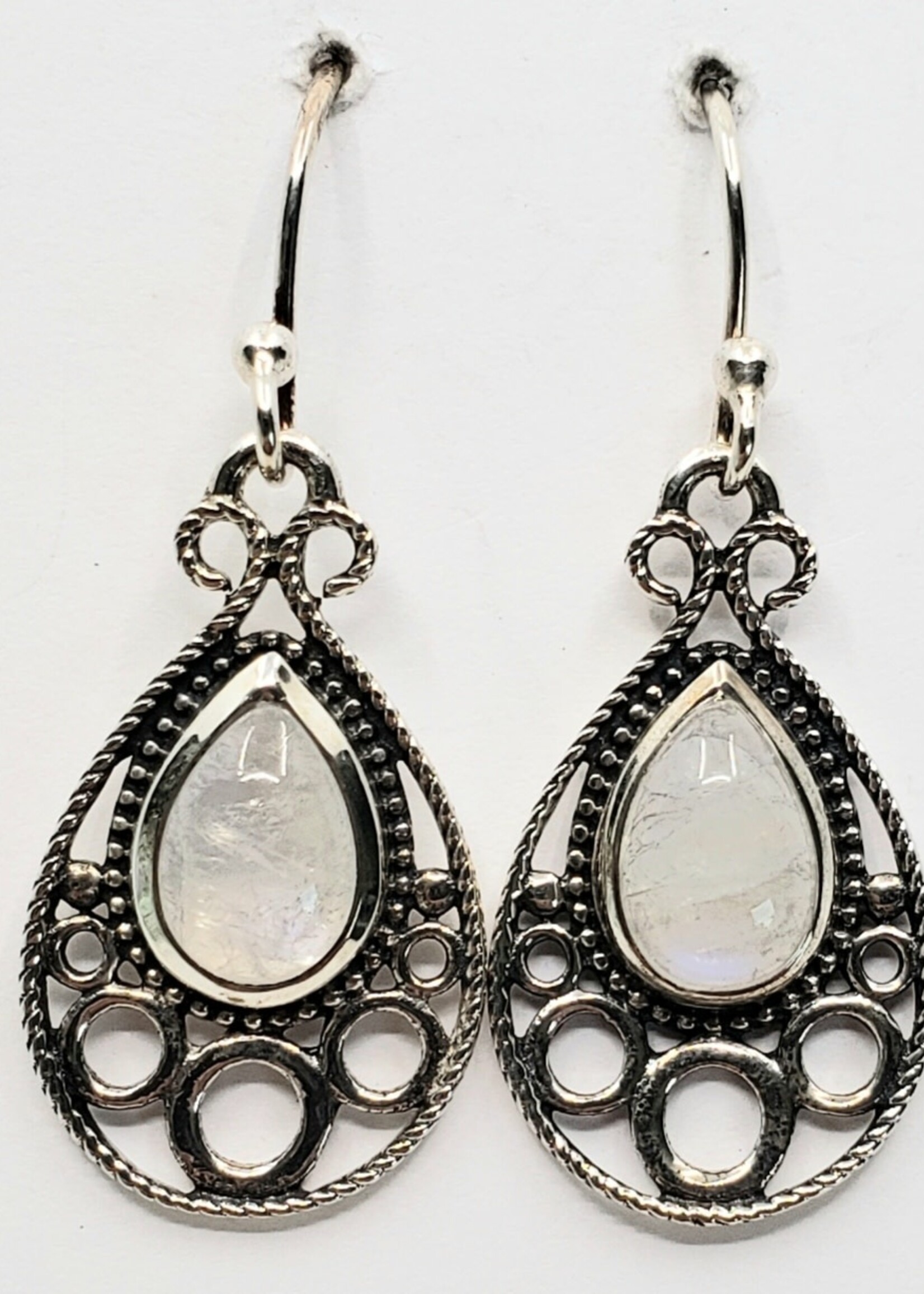 moonstone earrings with design