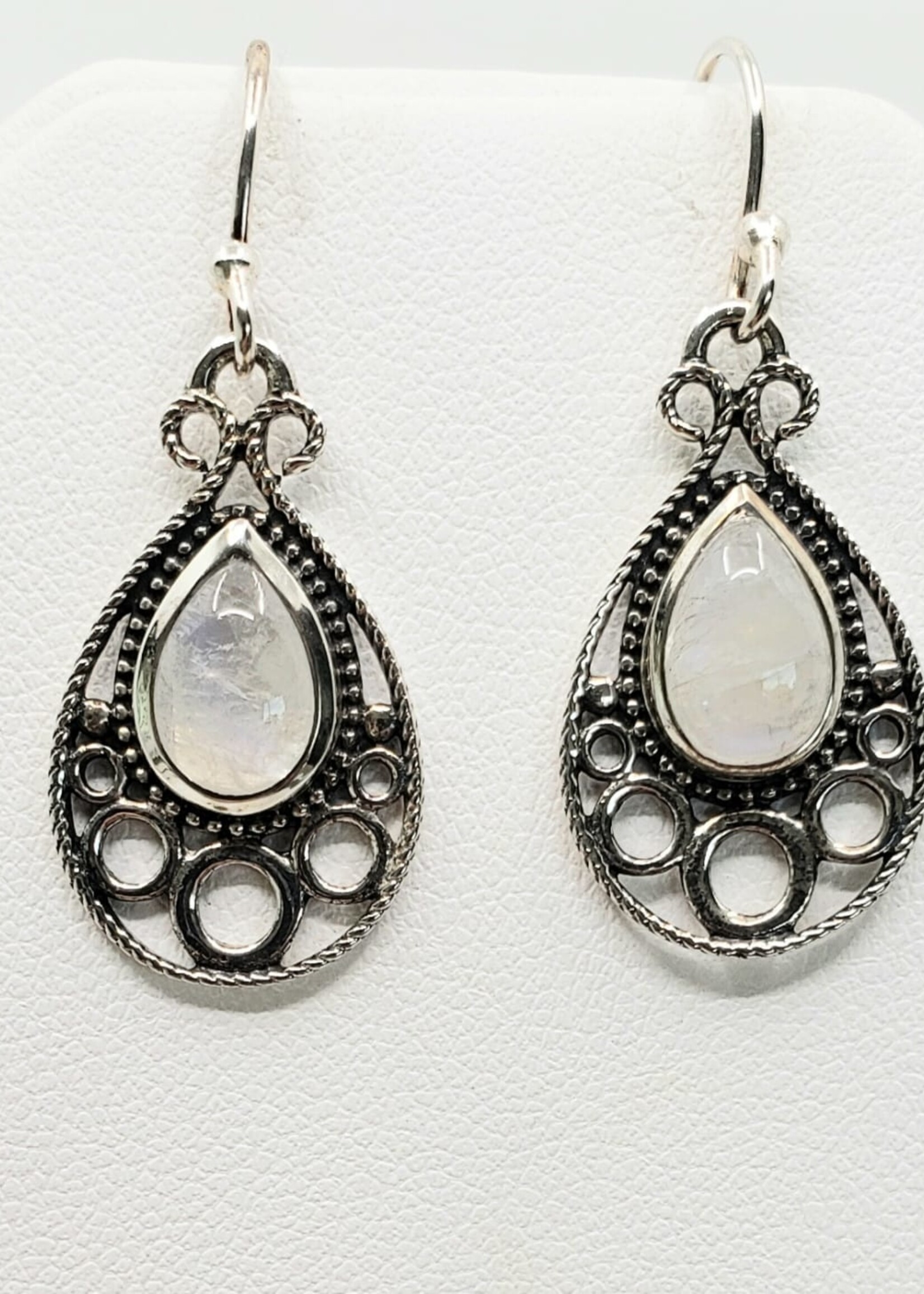 moonstone earrings with design