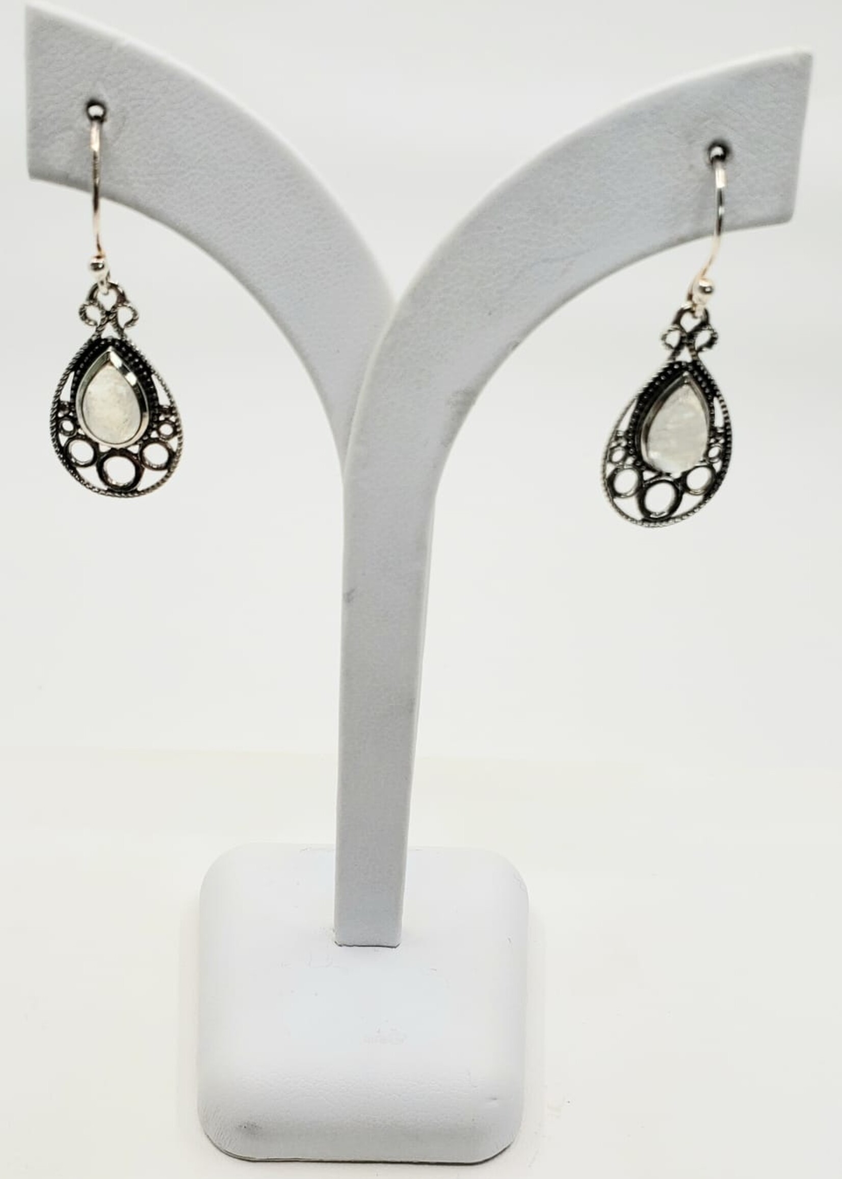 moonstone earrings with design
