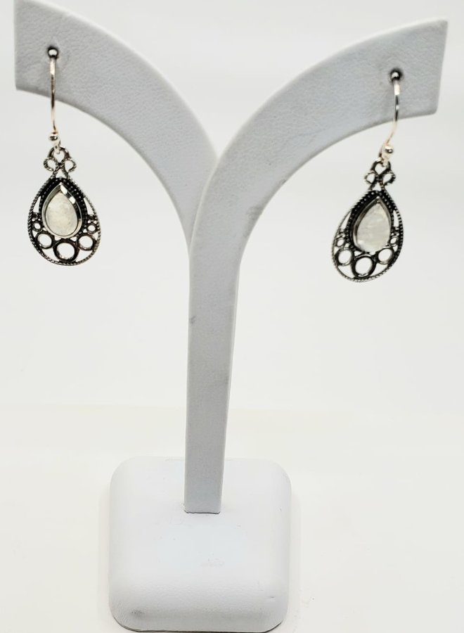 moonstone earrings with design