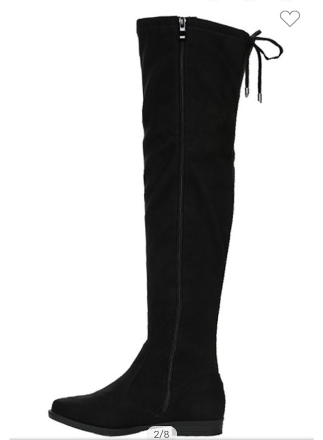 Drawstring tie over the knee boot