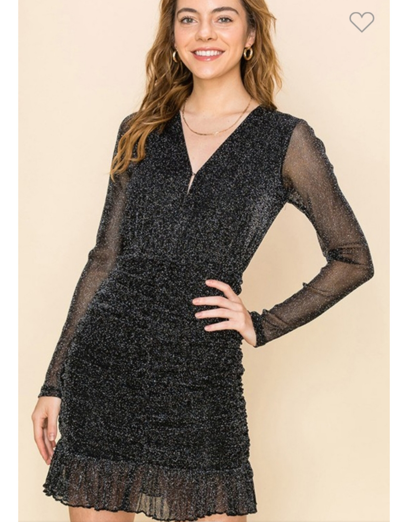 ruched sparkle dress