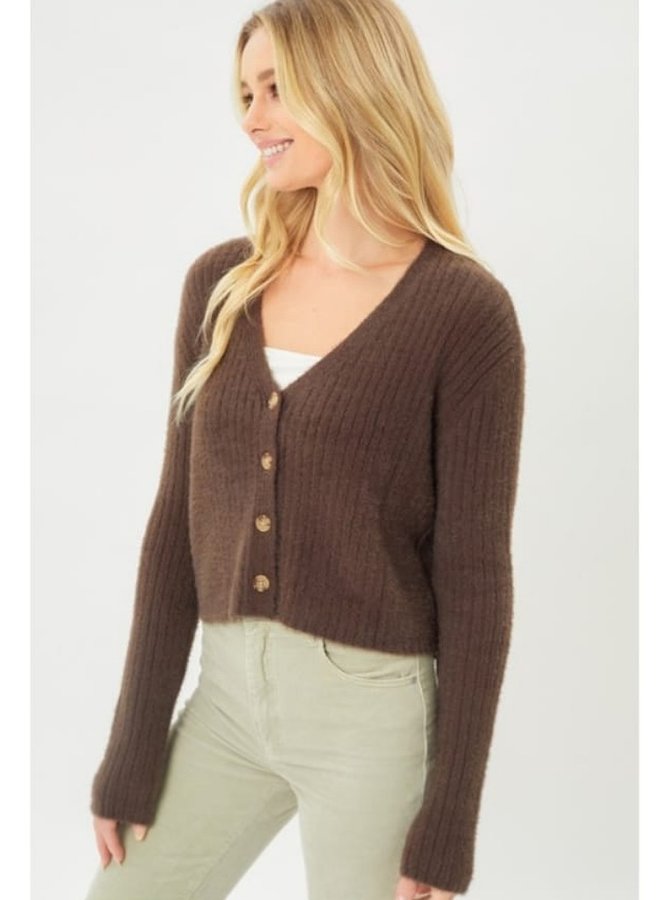 Love Tree button up fuzzy cardigan 