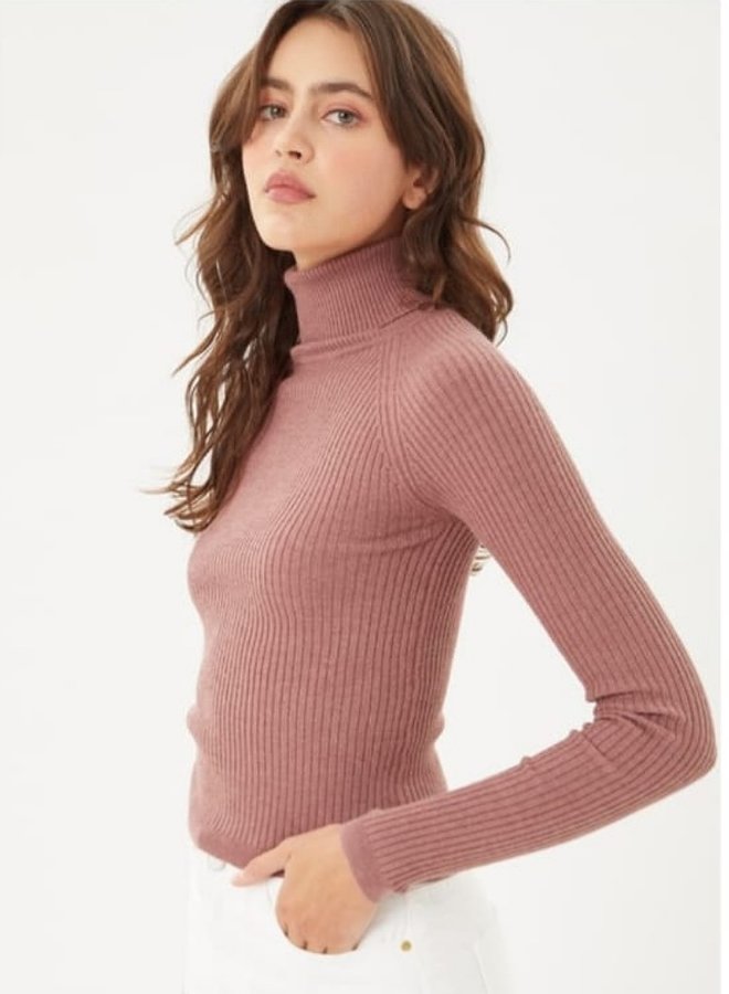 red cropped turtleneck sweater