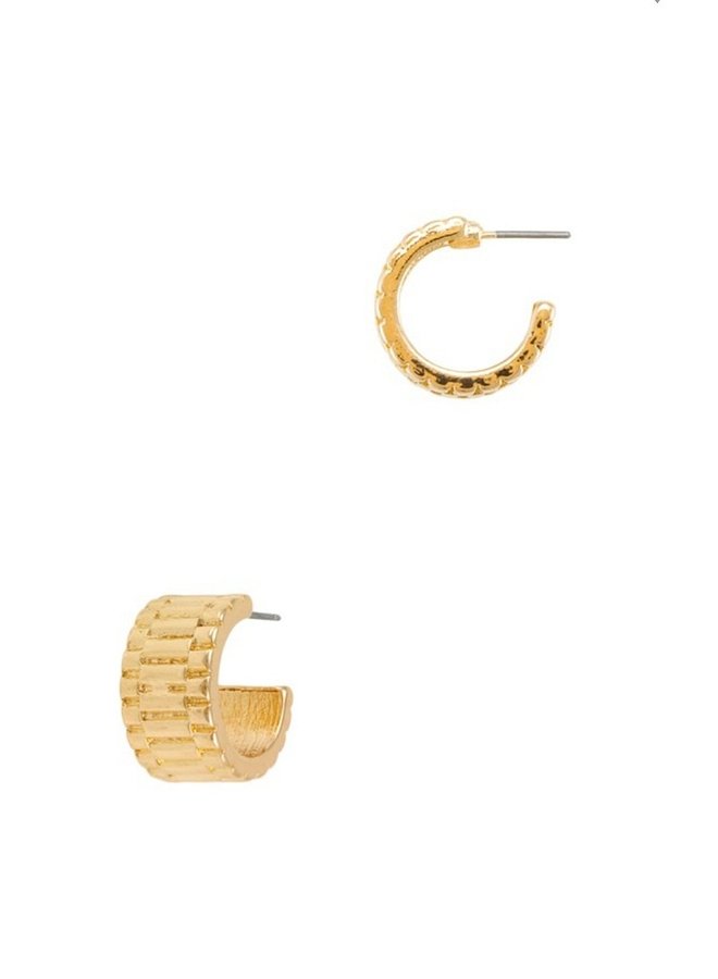 Watch chain hoop earring