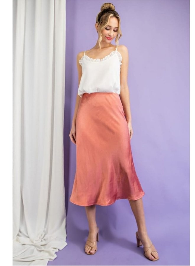 Satin Touch Midi Skirt