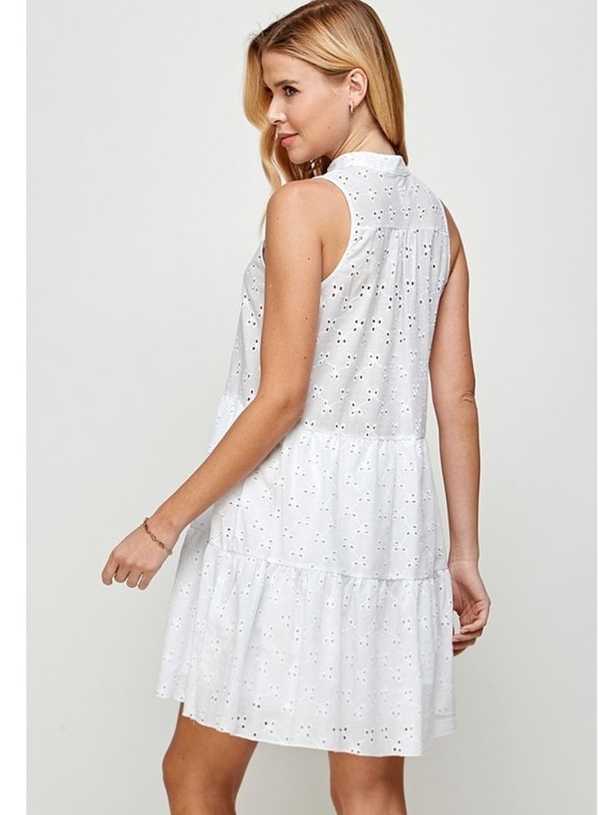 Eyelet tiered dress