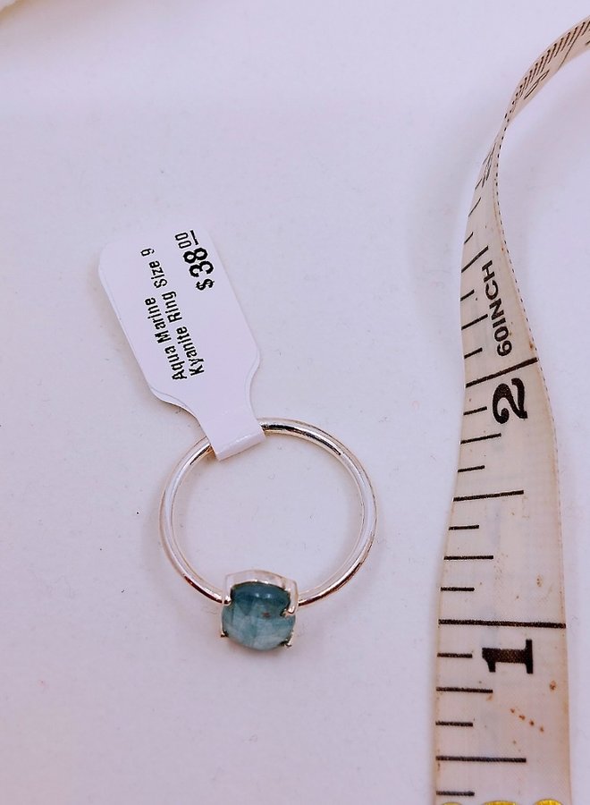 Aqua Marine Kyanite Ring Size 9