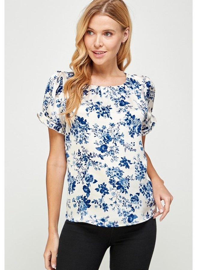 Floral Printed Silky Blouse