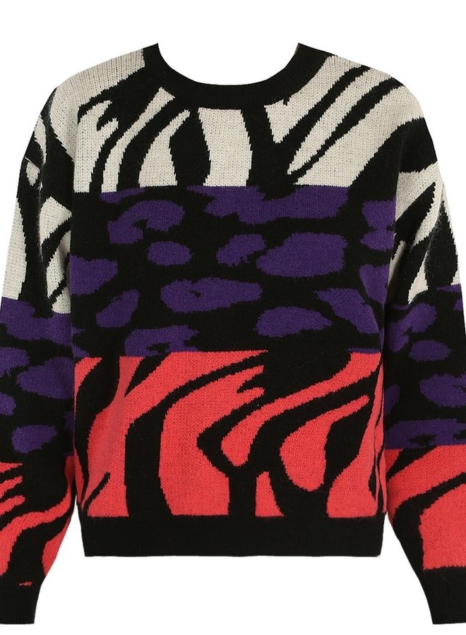 Zebra Print Oversized Sweater