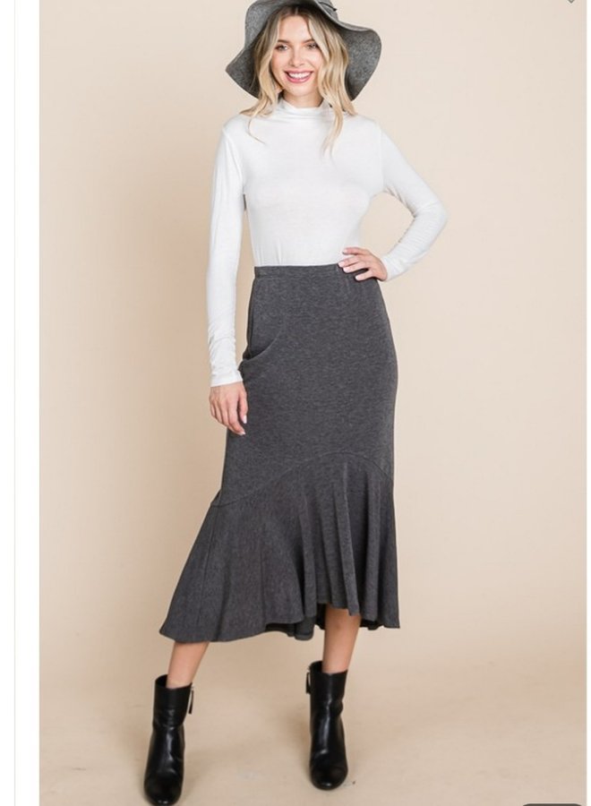 French Terry High low maxi skirt