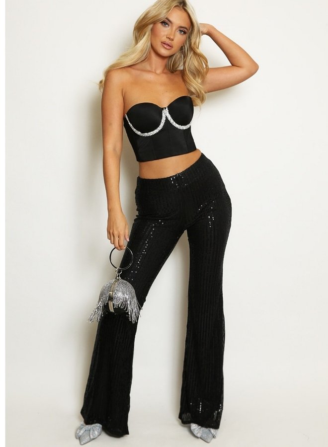 Sequin Flare Pants - Lolli Pretty