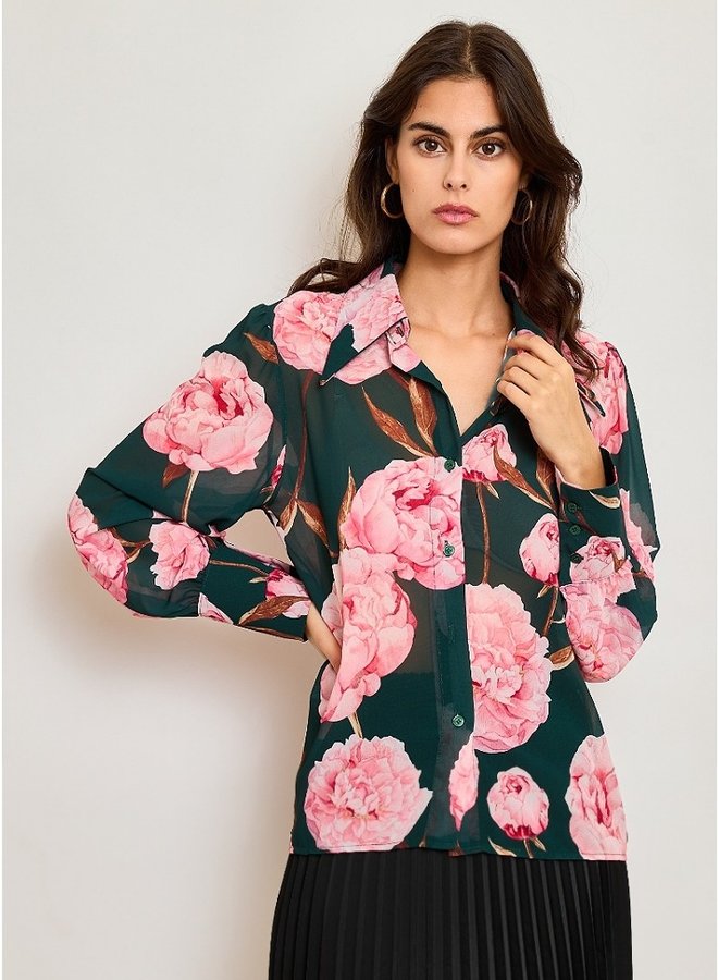 Large floral print blouse