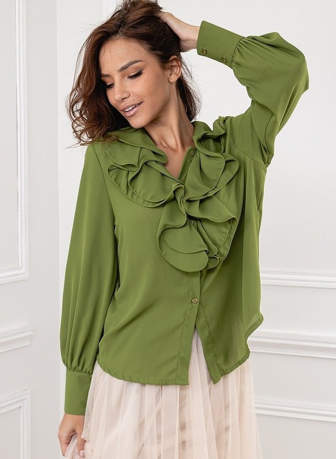 Ruffle front blouse