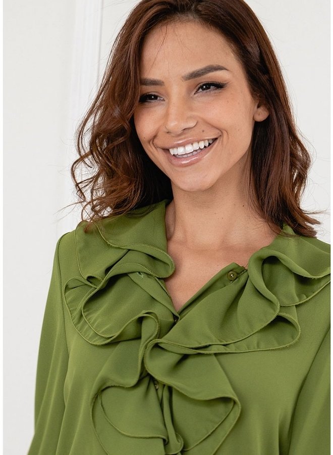 Ruffle front blouse