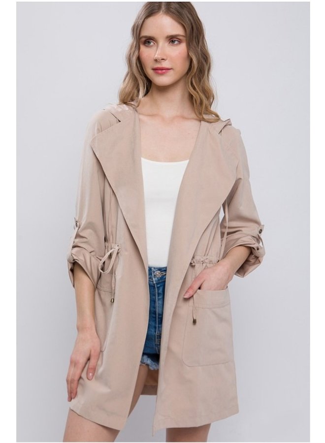 Oversized Hooded Long Line Trench