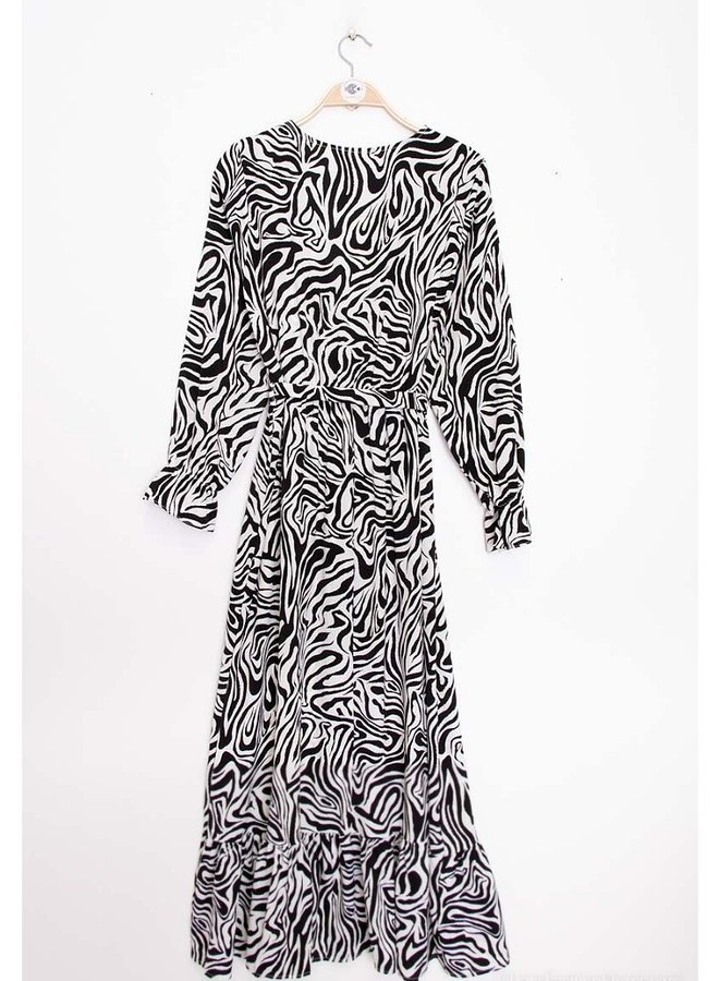 Zebra print long dress
