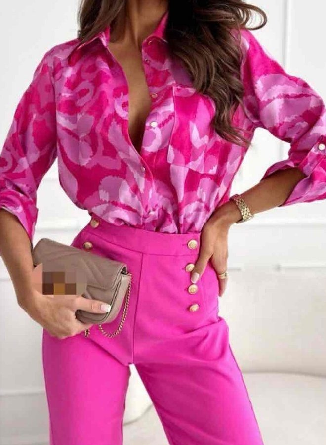 Silky Abstract Print Blouse