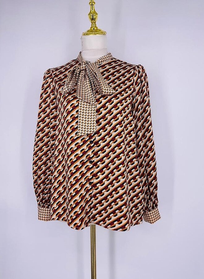 Printed blouse with geometric design