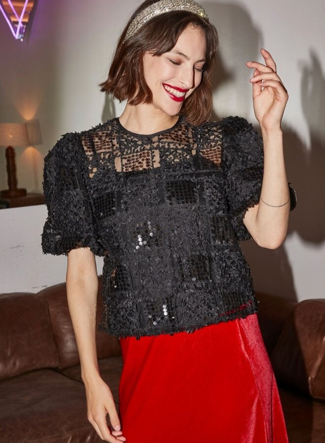 Lace and sequin blouse