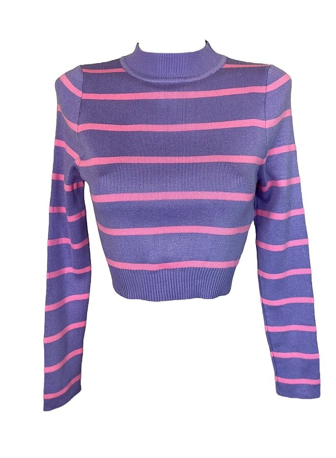 Cropped stripe sweater