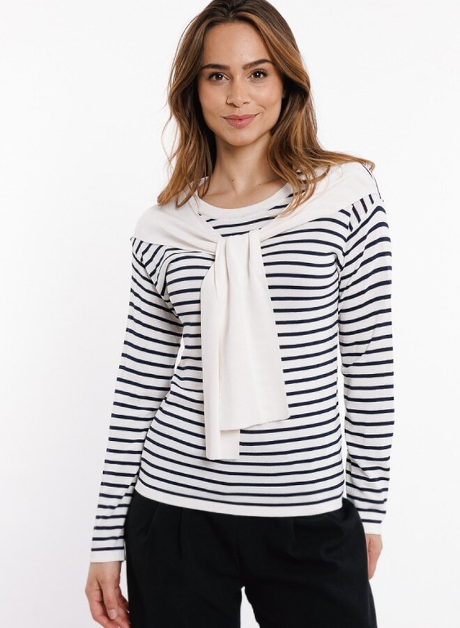 Stripe sweater with tie