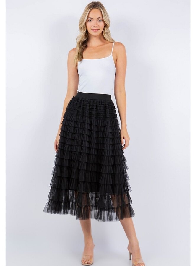 Multi tiered tulle skirt