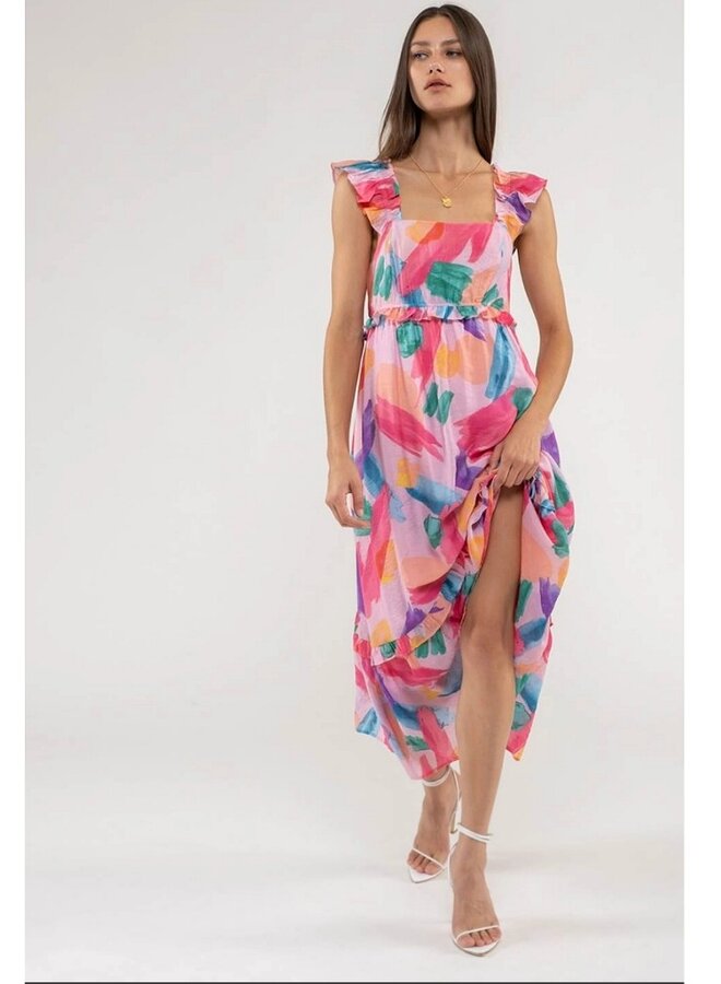 Brush Stroke Midi Dress