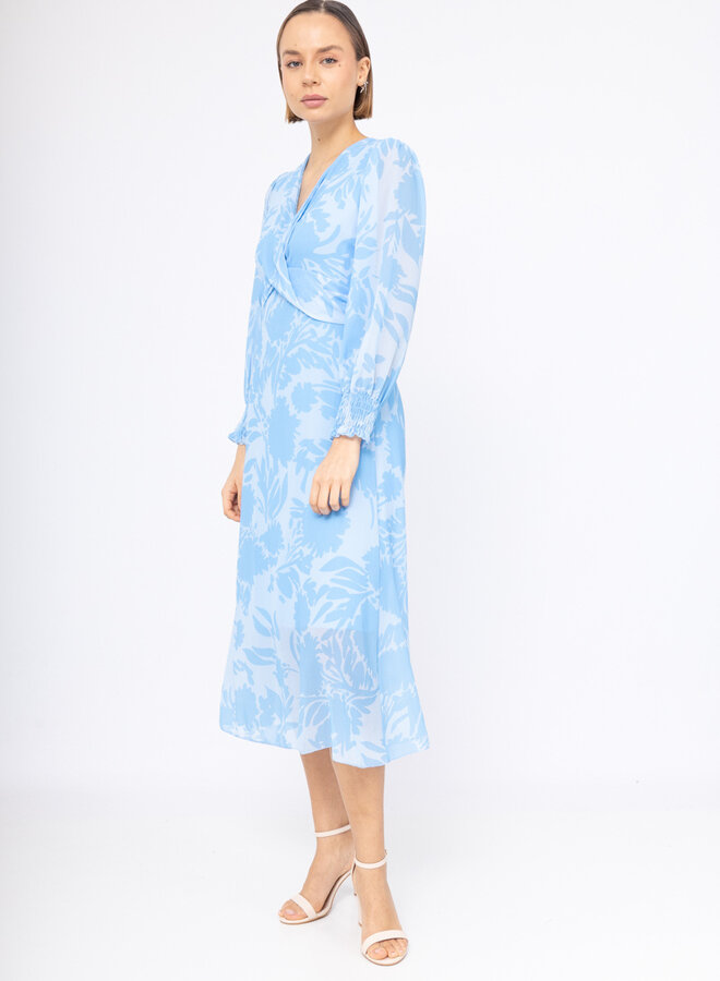 Printed Midi Dress blue