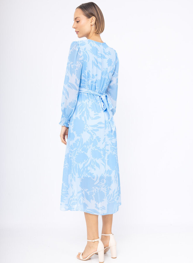 Printed Midi Dress blue