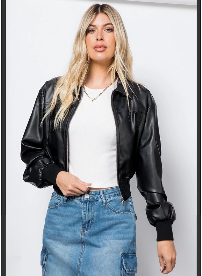 Soft Faux leather bomber
