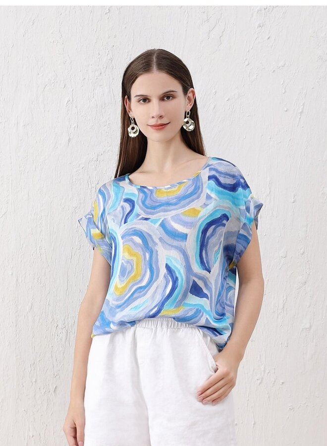 Satin printed blouse