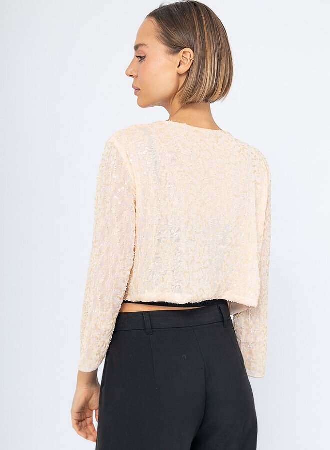 Long sleeve sequin bolero