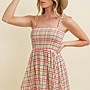 Plaid shoulder tie sundress