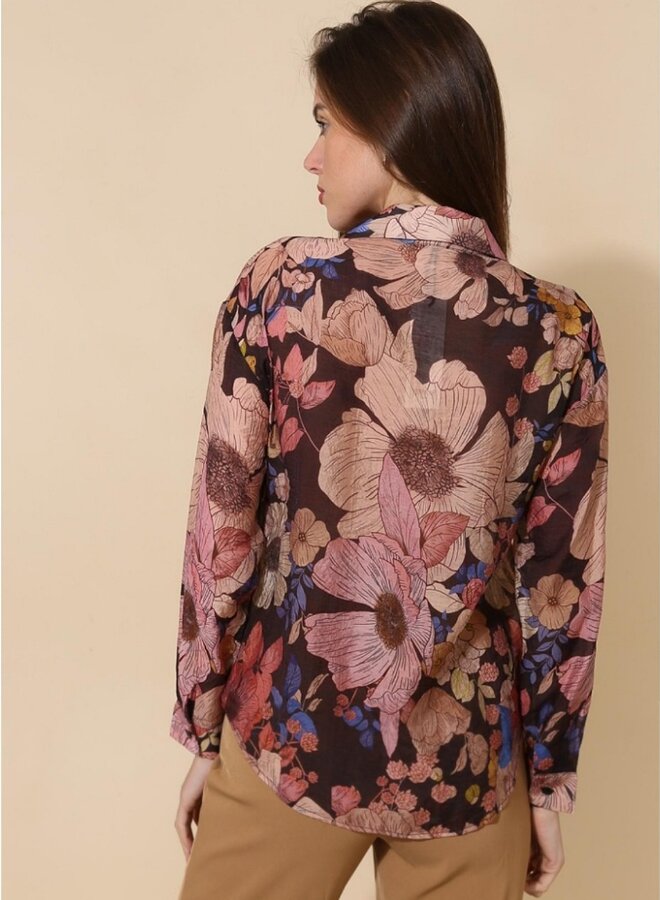 Leaf print blouse