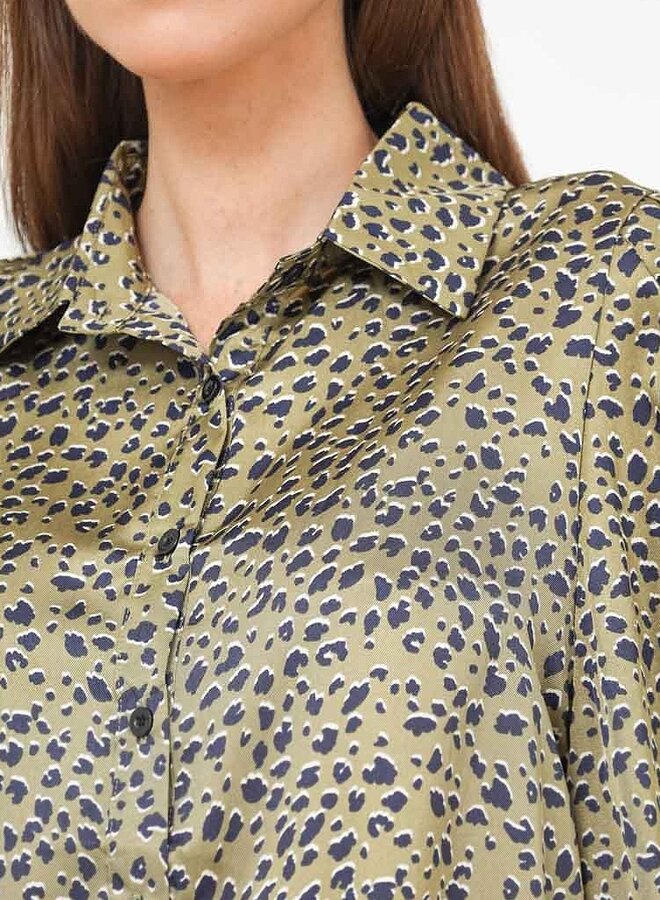 Printed blouse with puff sleeves