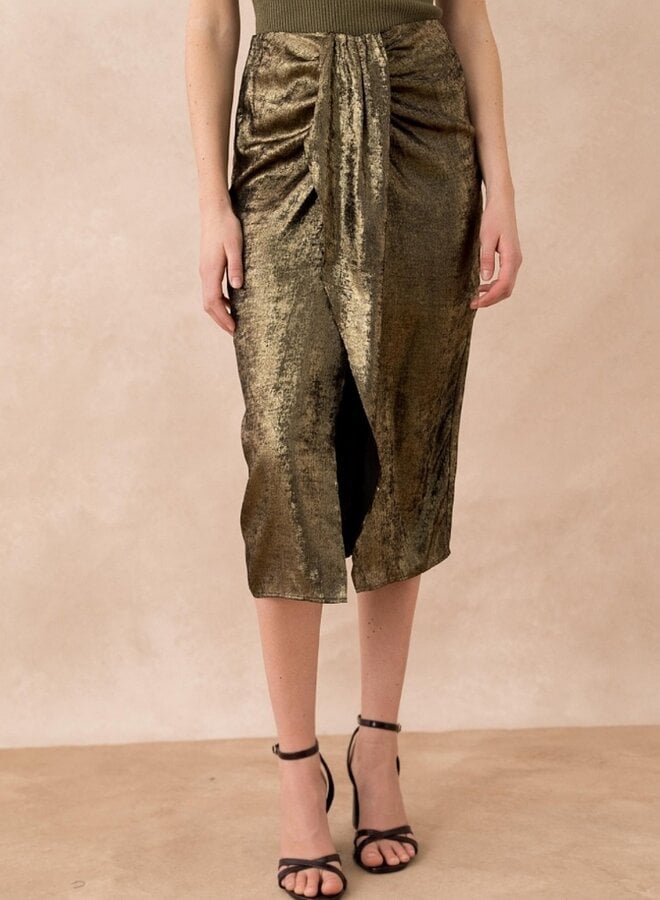 Wrap around gold skirt