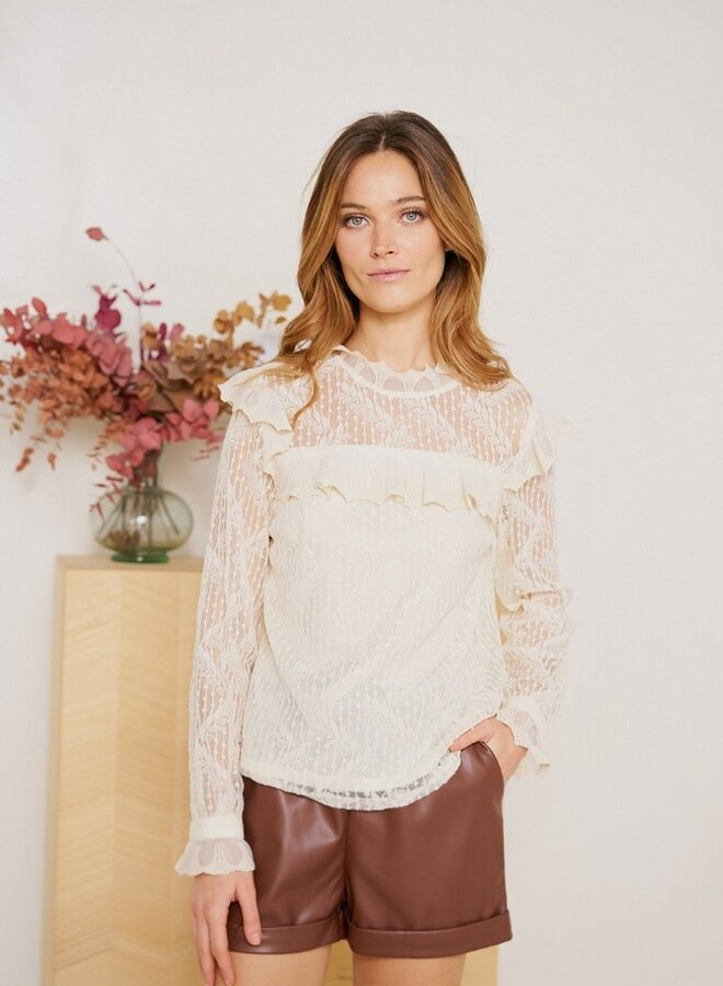 Ruffled lace blouse