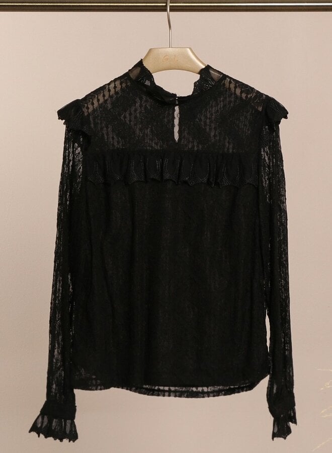 Ruffled lace blouse